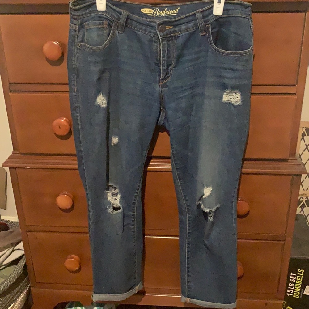 Distressed Old Navy Boyfriend Jean